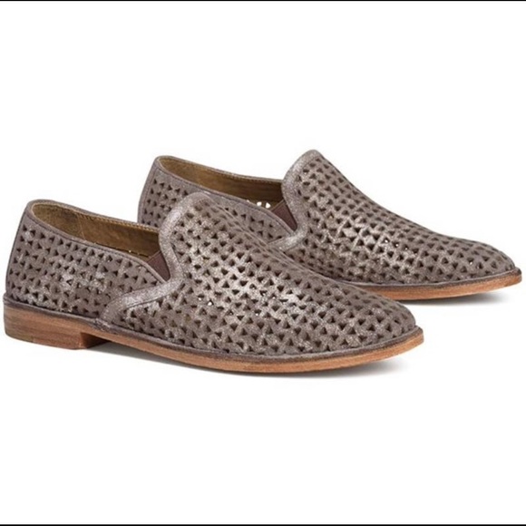 TRASK Ali Perforated Metallic Loafers - Picture 1 of 7